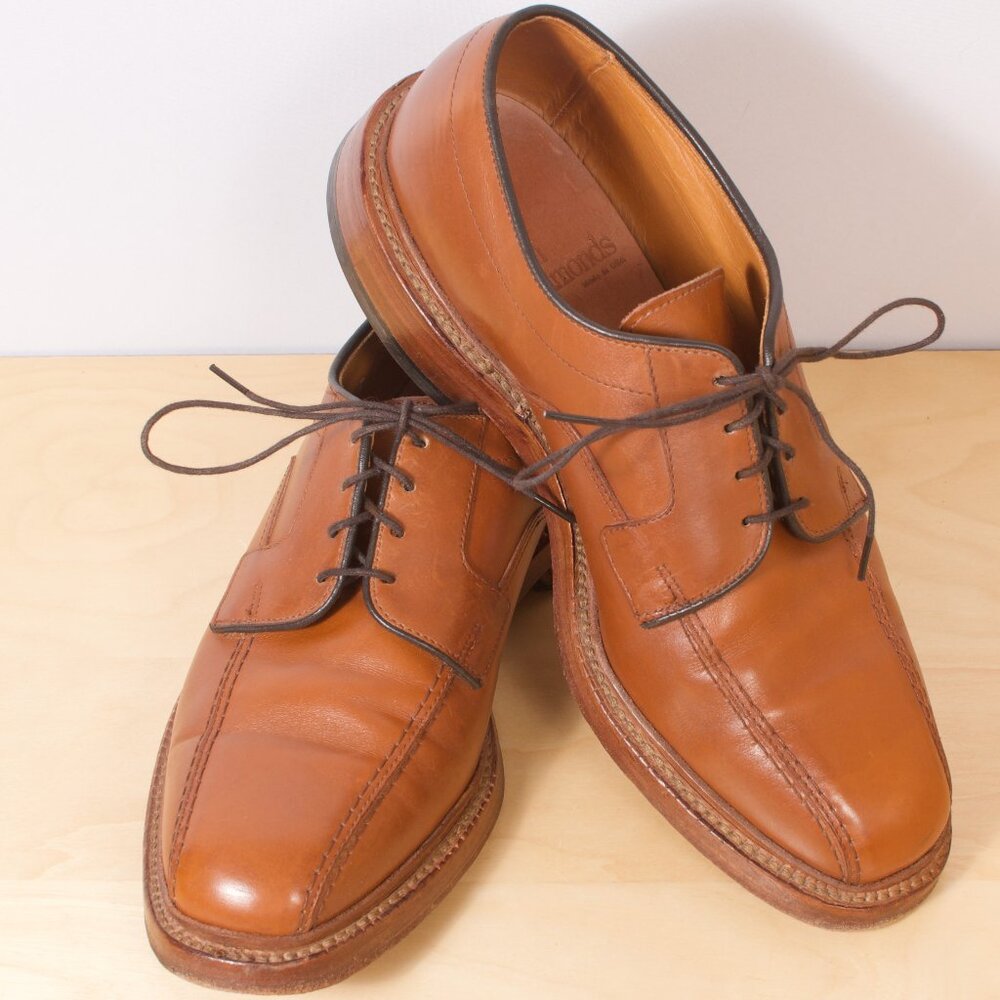 Allen Edmonds Men's Shoe 🇺🇸 Hillcrest Almond Bicycle-toe Derby 6.5D Walnut GUC